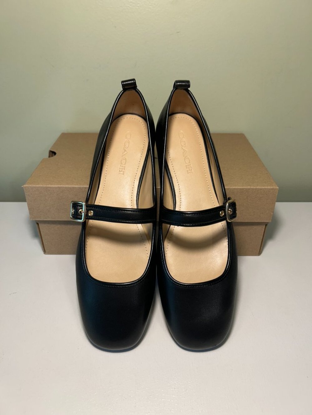 Coach Women's C Rivet Leather Mary Jane